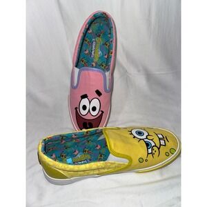 Spongebob Squarepants Patrick Star Slip On Shoes Mens Size 9 Yellow Pink Cartoon